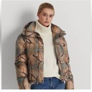 Lauren Ralph Lauren 🏔️🔥 Plaid Belting-Print Taffeta Down Coat